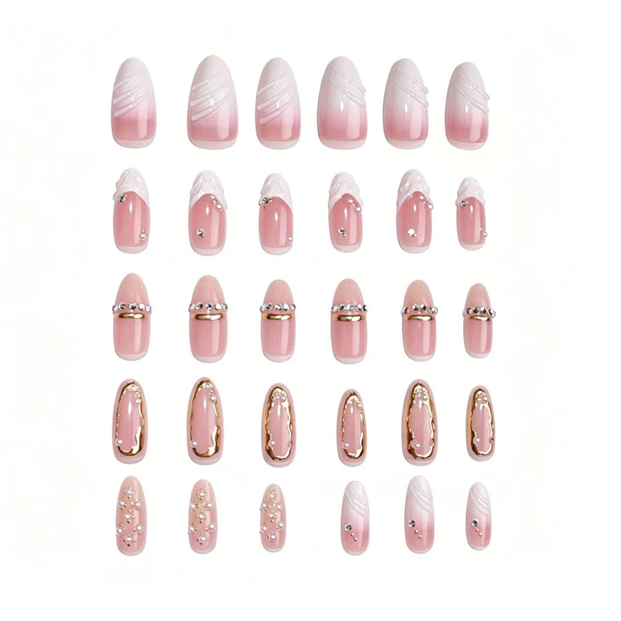 Press-On Nails Acrylic Intricate Designs Reusable