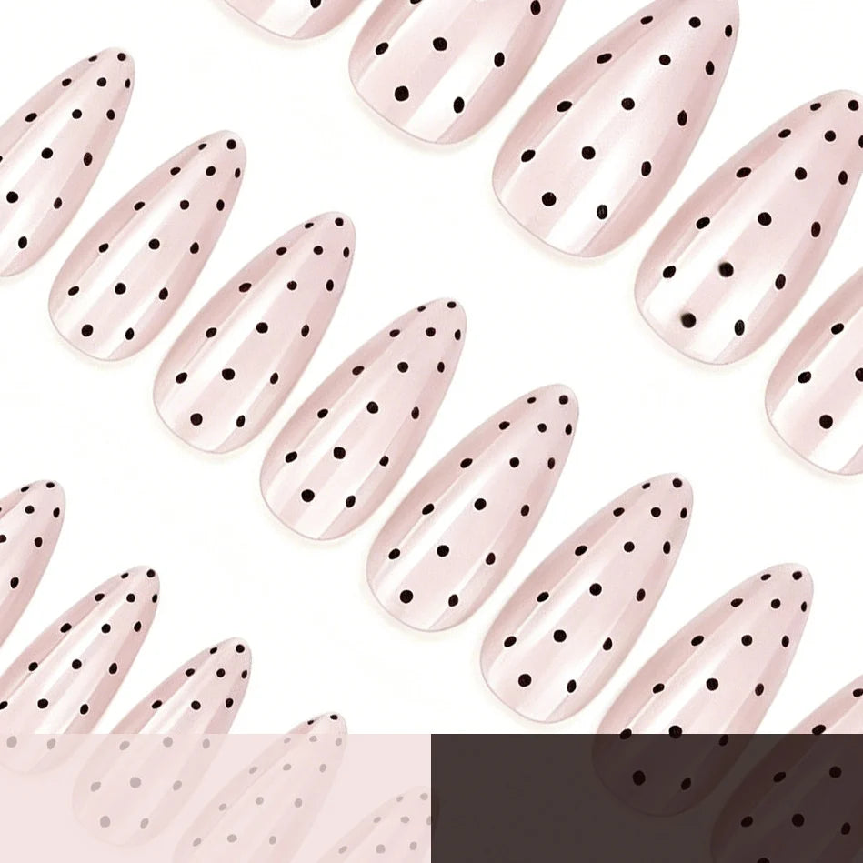 Press-On Nails Acrylic Polka Dot Set of 24