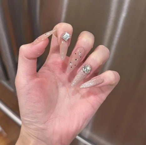 Press-On Nails Acrylic Rhinestone Easy-Apply