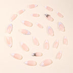 Press-On Nails Acrylic Stiletto Pearl Accents & Glossy Finish