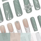 Press-On Nails Adhesive-Backed Acrylic Marble Gems Set of 24