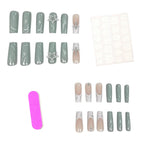 Press-On Nails Adhesive-Backed Acrylic Marble Gems Set of 24