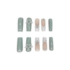 Press-On Nails Adhesive-Backed Acrylic Marble Gems Set of 24