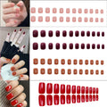 Press-On Nails Adhesive Tabs All-Day Wear Red