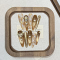 Press-On Nails Almond Gems & Gold Adhesive Backing