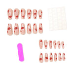 Press-On Nails Almond Glossy Red Lip Set of 24