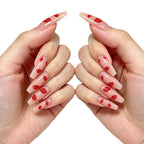 Press-On Nails Almond Glossy Red Lip Set of 24