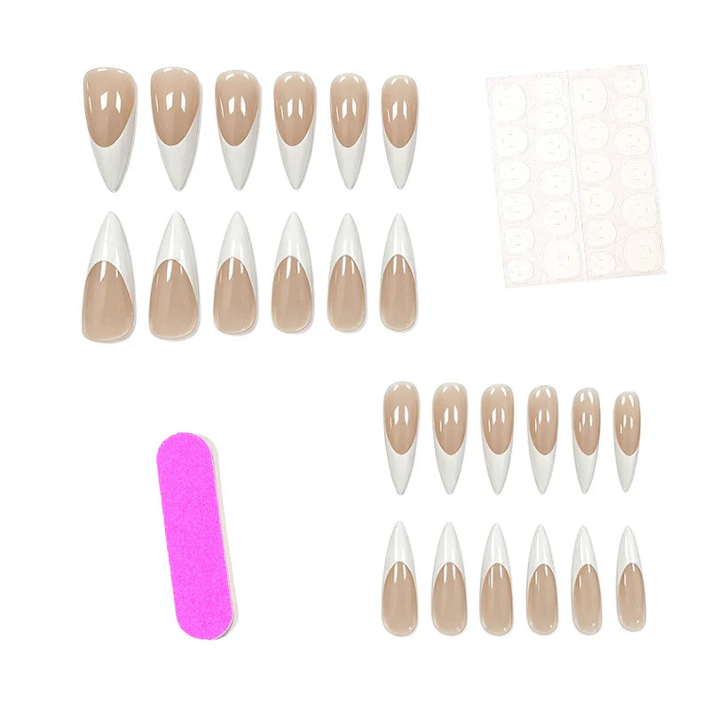 Press-On Nails Almond Shape Easy Application 24 Piece