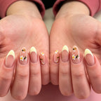 Press-On Nails Almond Shape Floral Bee Set of 24