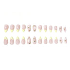Press-On Nails Almond Shape Floral Bee Set of 24