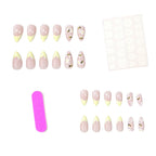 Press-On Nails Almond Shape Floral Bee Set of 24