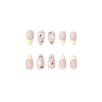 Press-On Nails Almond Shape Floral Bee Set of 24