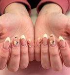 Press-On Nails Almond Shape Floral Bee Set of 24