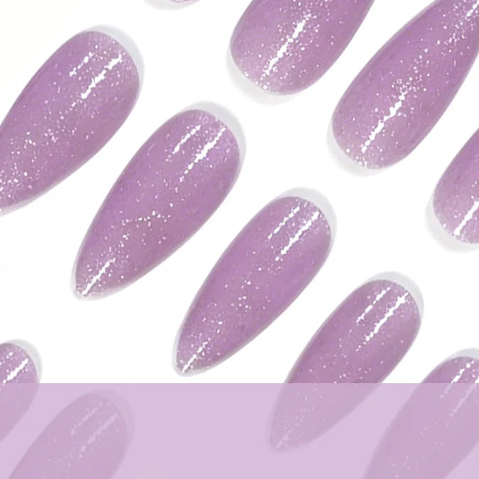 Press-On Nails Almond Shape Glitter Set of 24