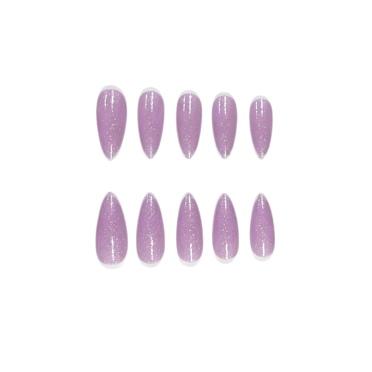Press-On Nails Almond Shape Glitter Set of 24