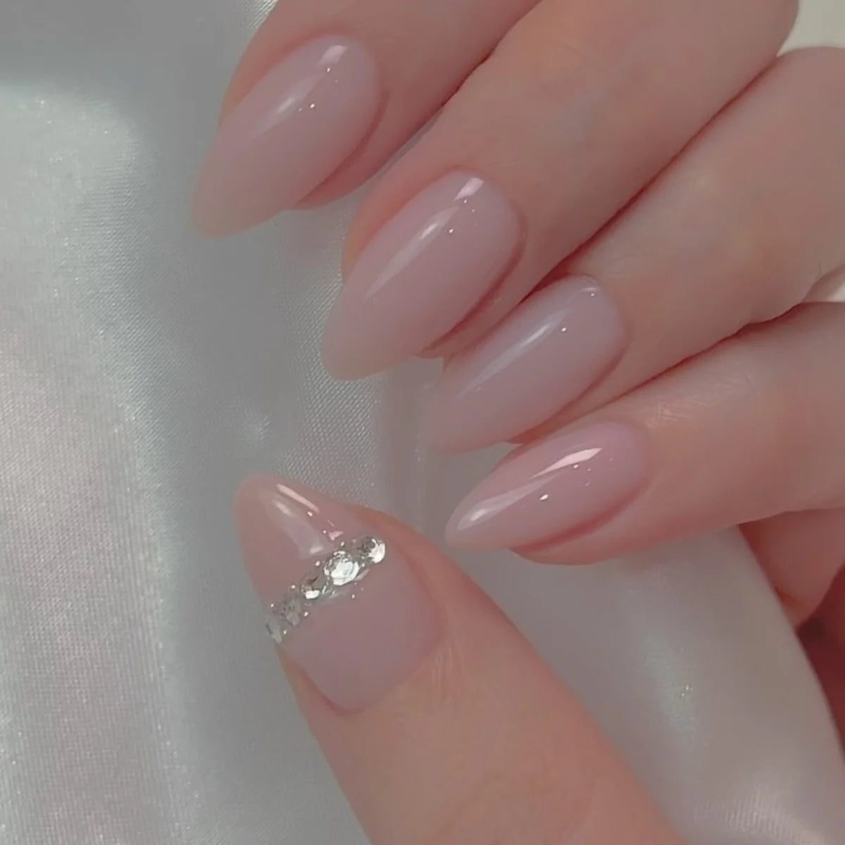 Press-On Nails Almond Shape Glossy Gel Finish Reusable