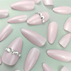 Press-On Nails Almond Shape Glossy Gel Finish Reusable