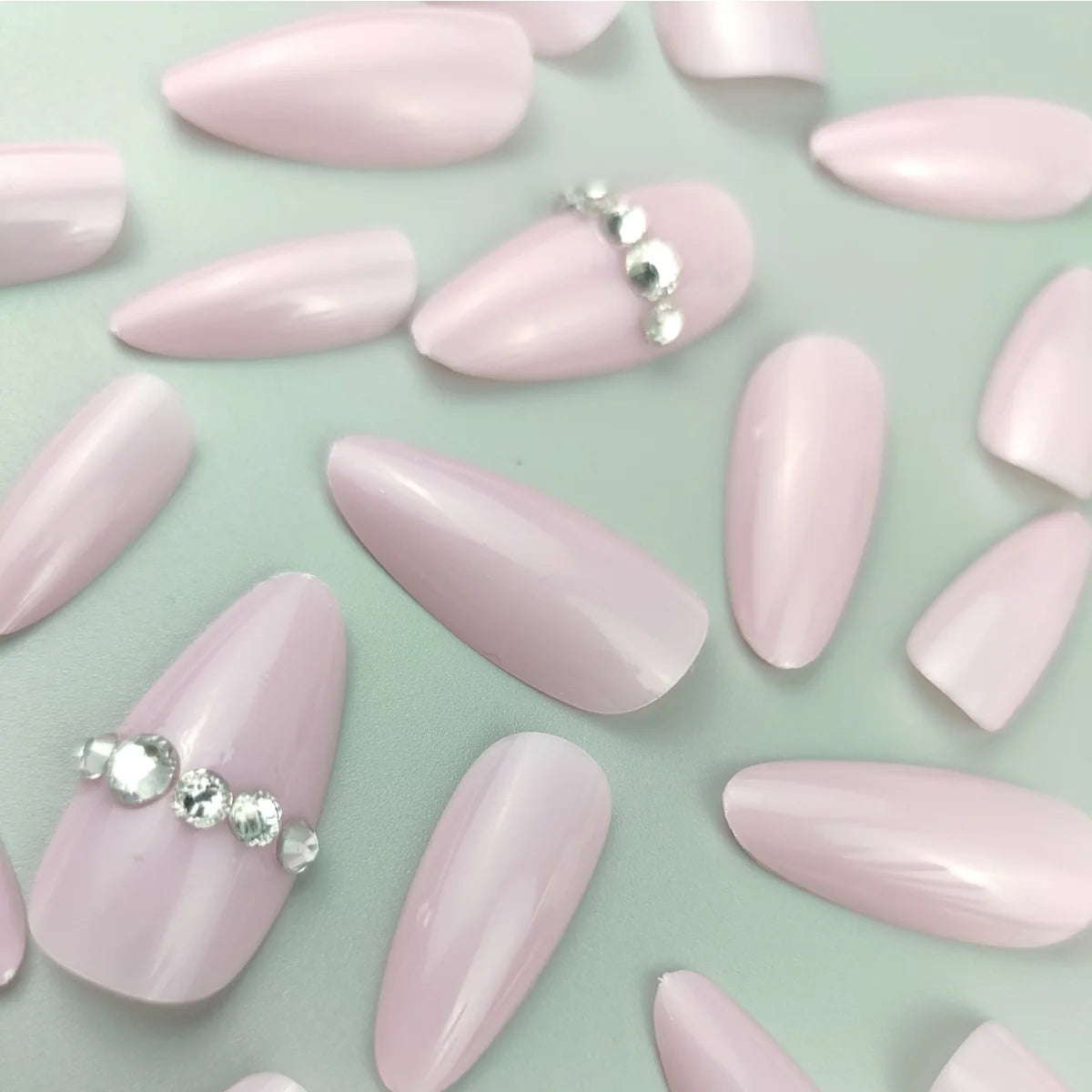 Press-On Nails Almond Shape Glossy Gel Finish Reusable