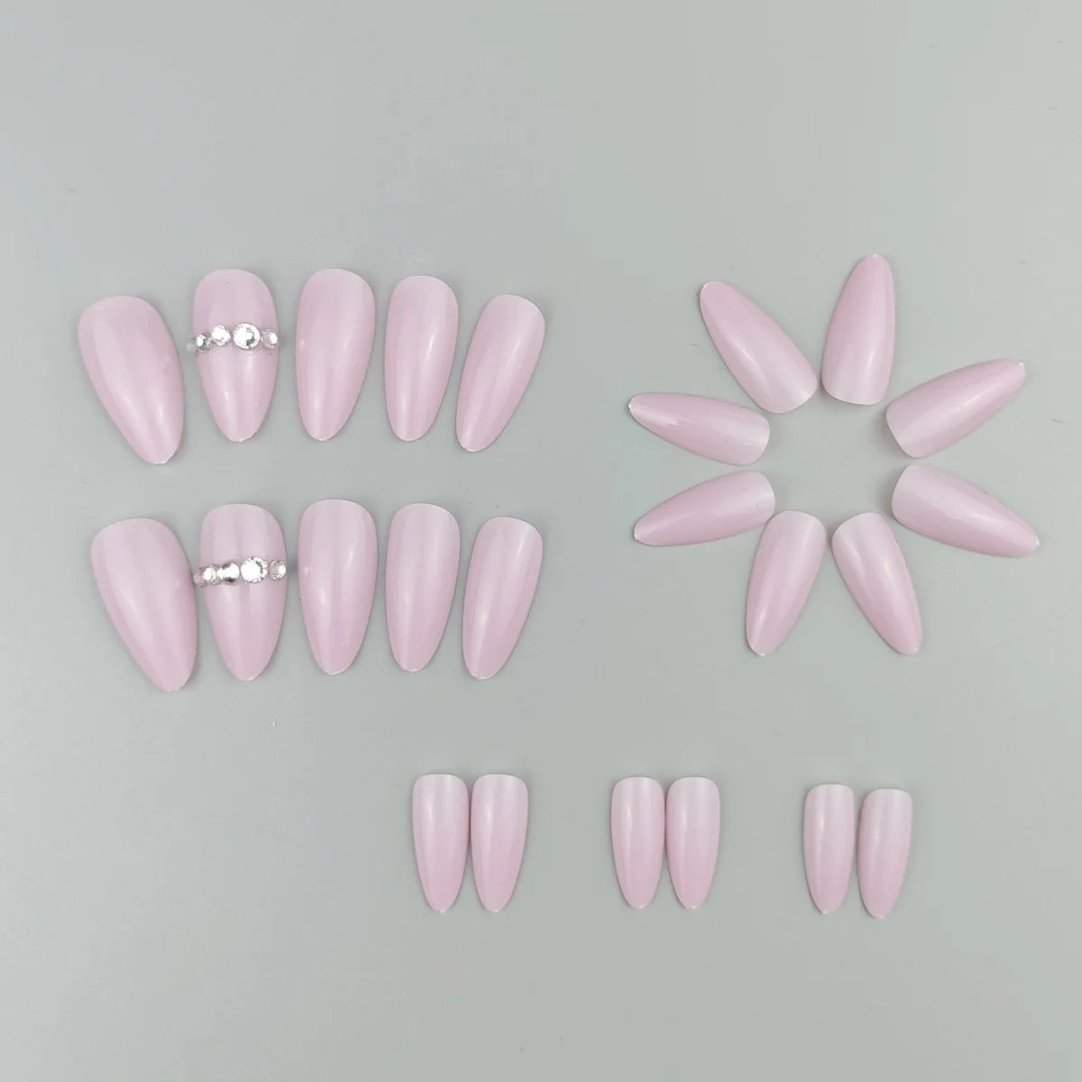 Press-On Nails Almond Shape Glossy Gel Finish Reusable