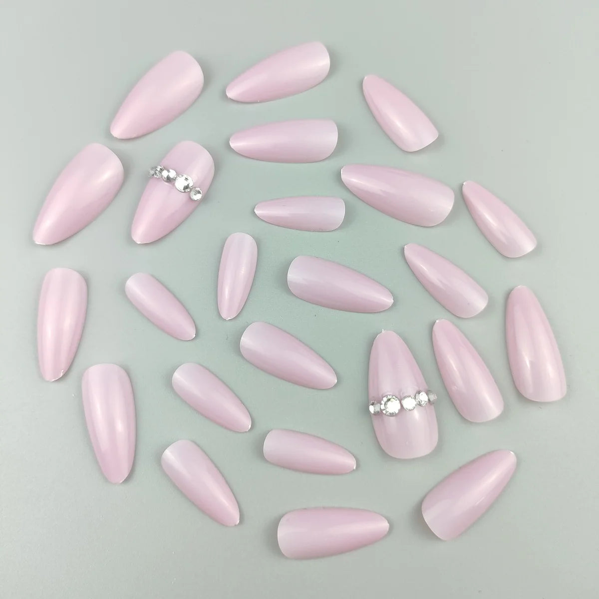 Press-On Nails Almond Shape Glossy Gel Finish Reusable