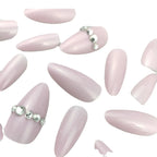 Press-On Nails Almond Shape Glossy Gel Finish Reusable