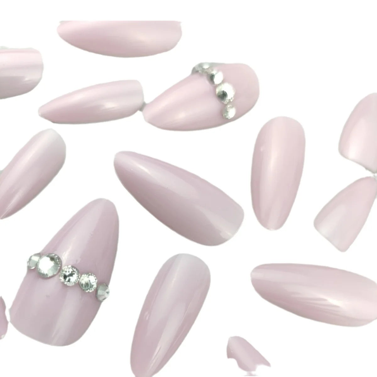 Press-On Nails Almond Shape Glossy Gel Finish Reusable