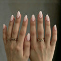 Press-On Nails Almond Shape Pink Polka Dot 24-Pack
