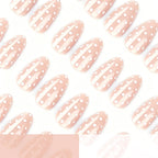 Press-On Nails Almond Shape Pink Polka Dot 24-Pack