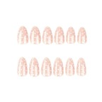 Press-On Nails Almond Shape Pink Polka Dot 24-Pack