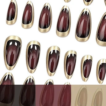 Press-On Nails Almond-Shaped Glossy Set of 24