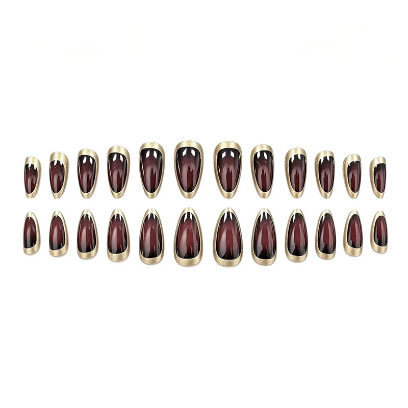 Press-On Nails Almond-Shaped Glossy Set of 24