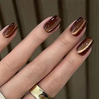 Press-On Nails Almond-Shaped Ombré Self-Adhesive & Reusable