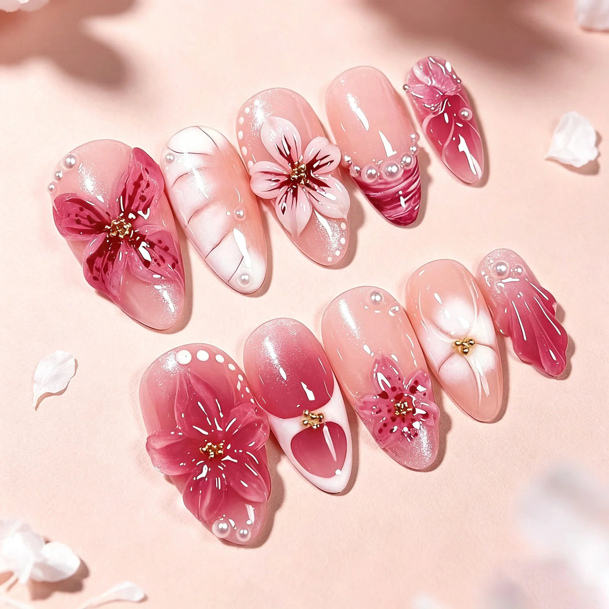 Press-On Nails Artistic Designs Glue-Free Comfortable Fit