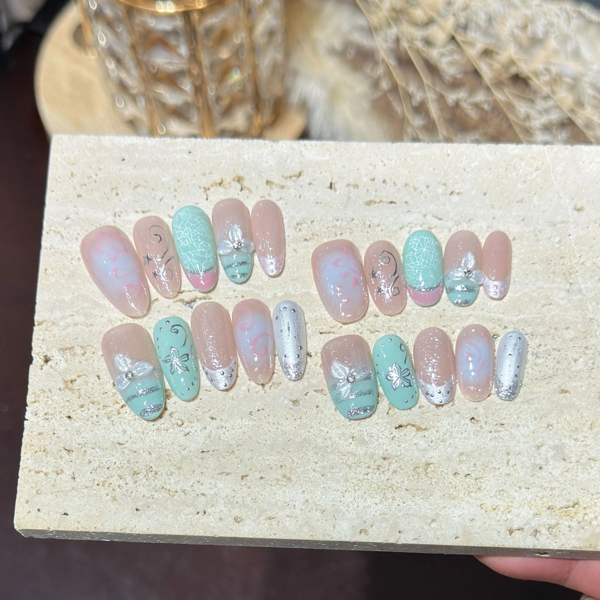 Press-On Nails Artistic Designs Reusable & Comfortable Fit