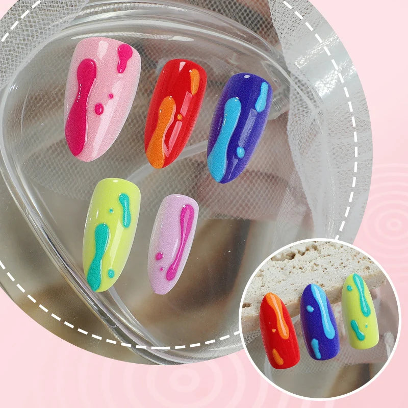 Press-On Nails Artistic Drip No Glue
