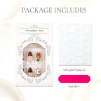 Press-On Nails Artistic Floral 24-Piece With Glue & File