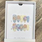 Press-On Nails Artistic Floral Adhesive & Reusable