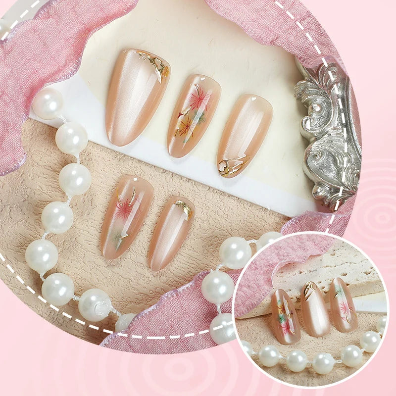 Press-On Nails Artistic Floral Easy Application