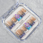 Press-On Nails Artistic Floral French Reusable