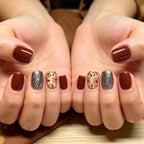 Press-On Nails Artistic Floral Glossy Set of 24