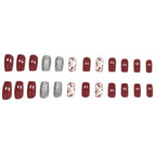 Press-On Nails Artistic Floral Glossy Set of 24