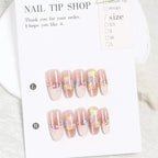 Press-On Nails Artistic Floral Peel-And-Press & Reusable