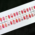 Press-On Nails Artistic Floral Print Easy Application