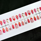 Press-On Nails Artistic Floral Print Easy Application