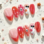 Press-On Nails Artistic Floral Print Easy Application