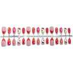 Press-On Nails Artistic Floral Print Easy Application