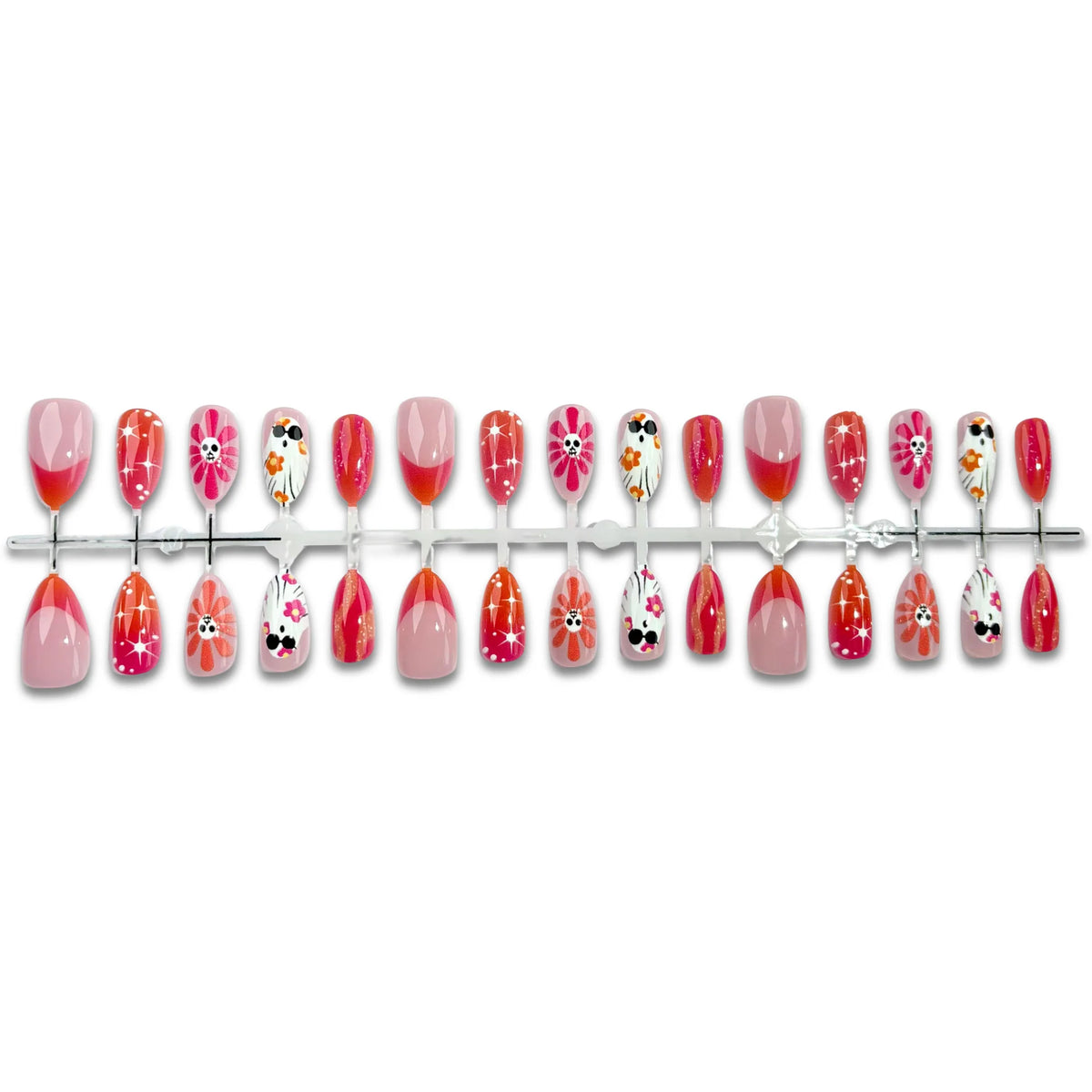 Press-On Nails Artistic Floral Print Easy Application