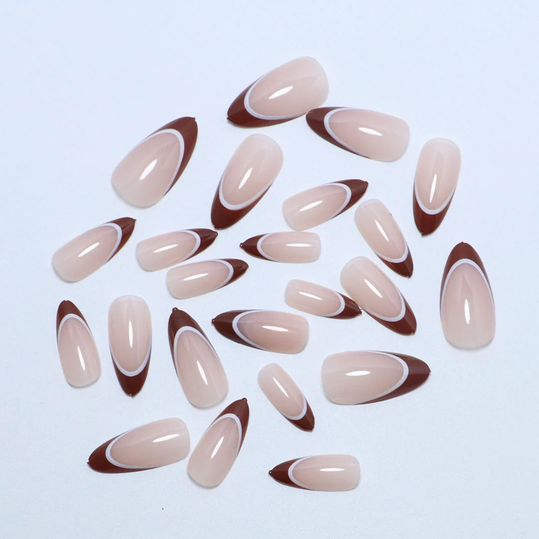 Press-On Nails Artistic French Tip Peel & Stick