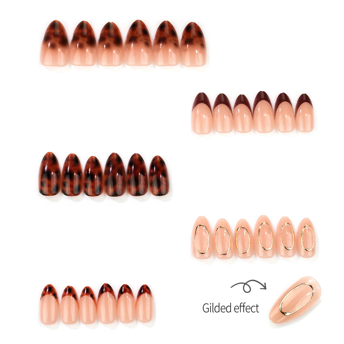 Press-On Nails Artistic French Tip Salon-Quality & Multiple Sizes