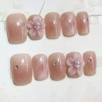 Press-On Nails Artistic & Gem-Embellished No-Glue